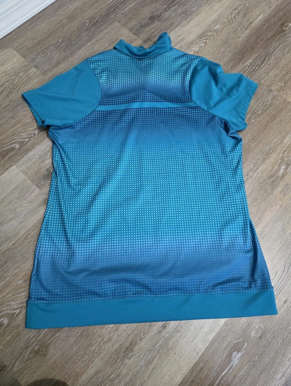 Nike Teal Gradient Dotted Short Sleeve Golf Polo